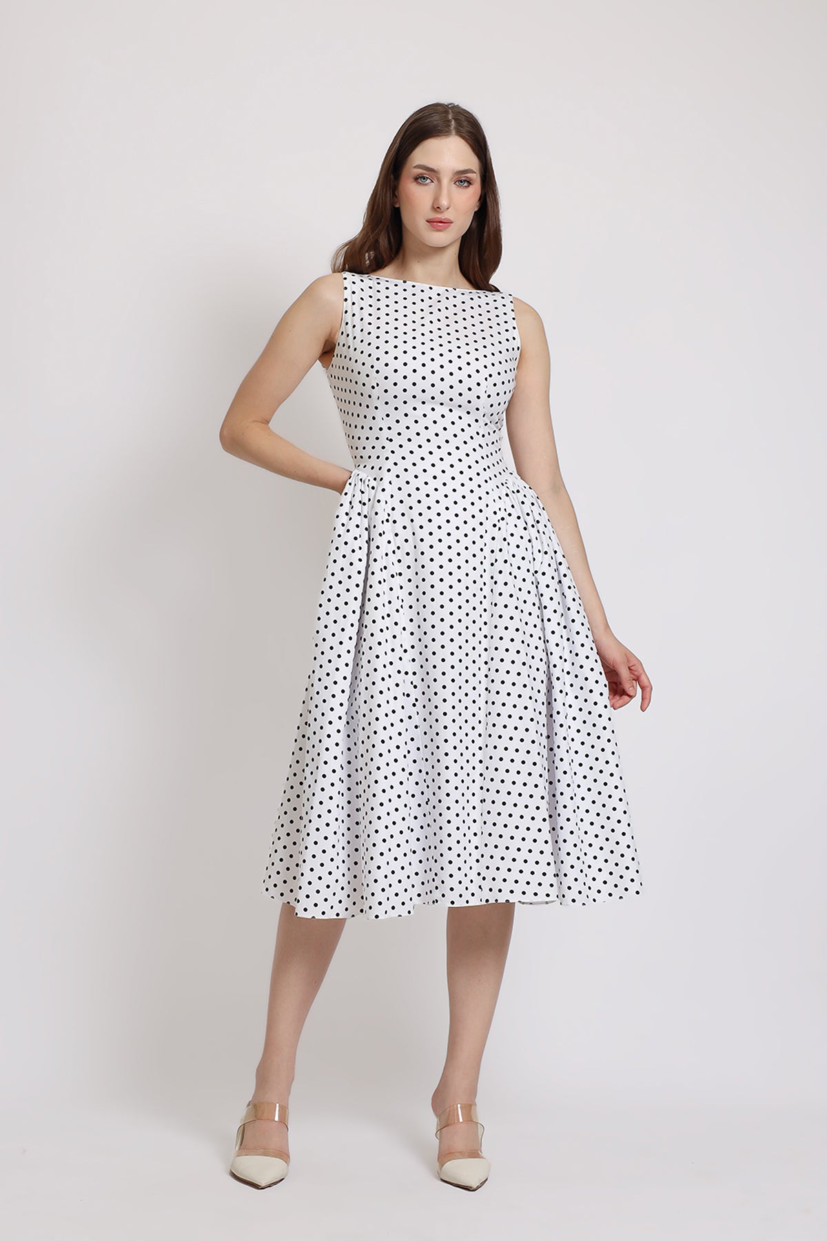black and white formal midi dress Black Midi Dress with Embellished White Collar