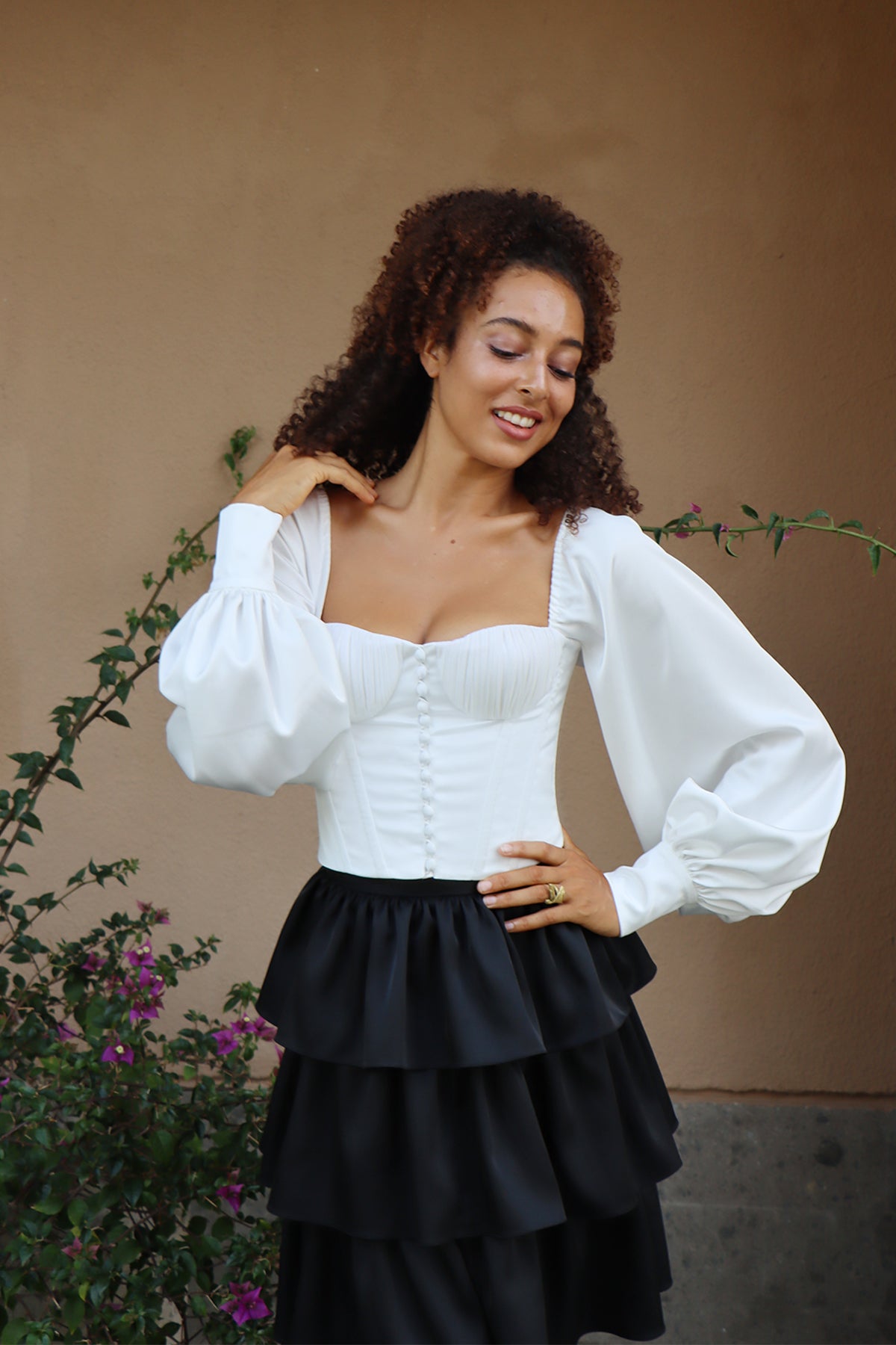 Bustier best sale peasant top