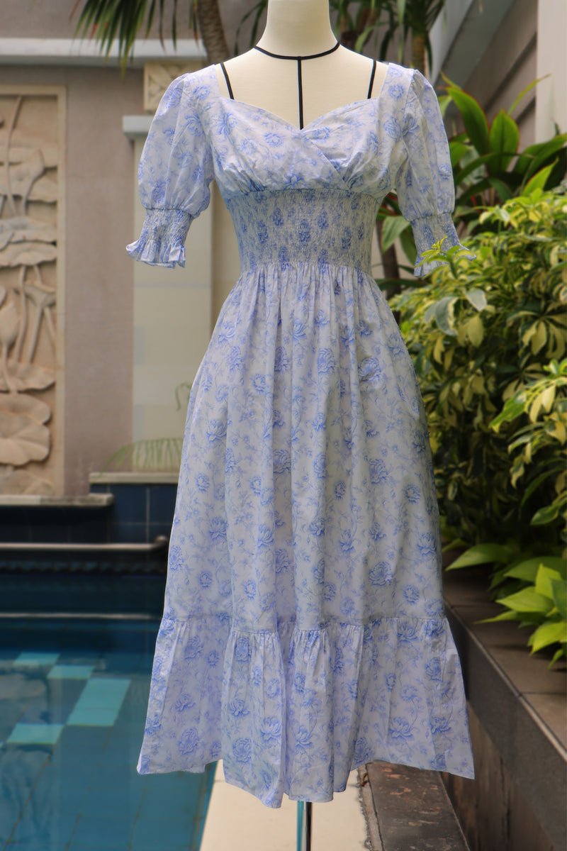 LUCIA SMOCK MIDI DRESS