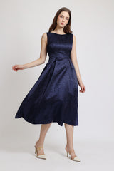 SOLANA SHIMMER JACQUARD MIDI DRESS