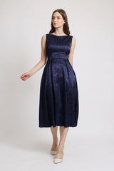 SOLANA SHIMMER JACQUARD MIDI DRESS