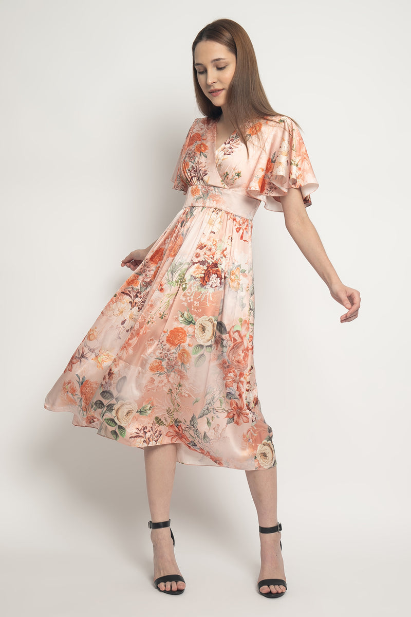 katheryn floral midi dress Francesca's Katheryn Floral Midi Dress Navy