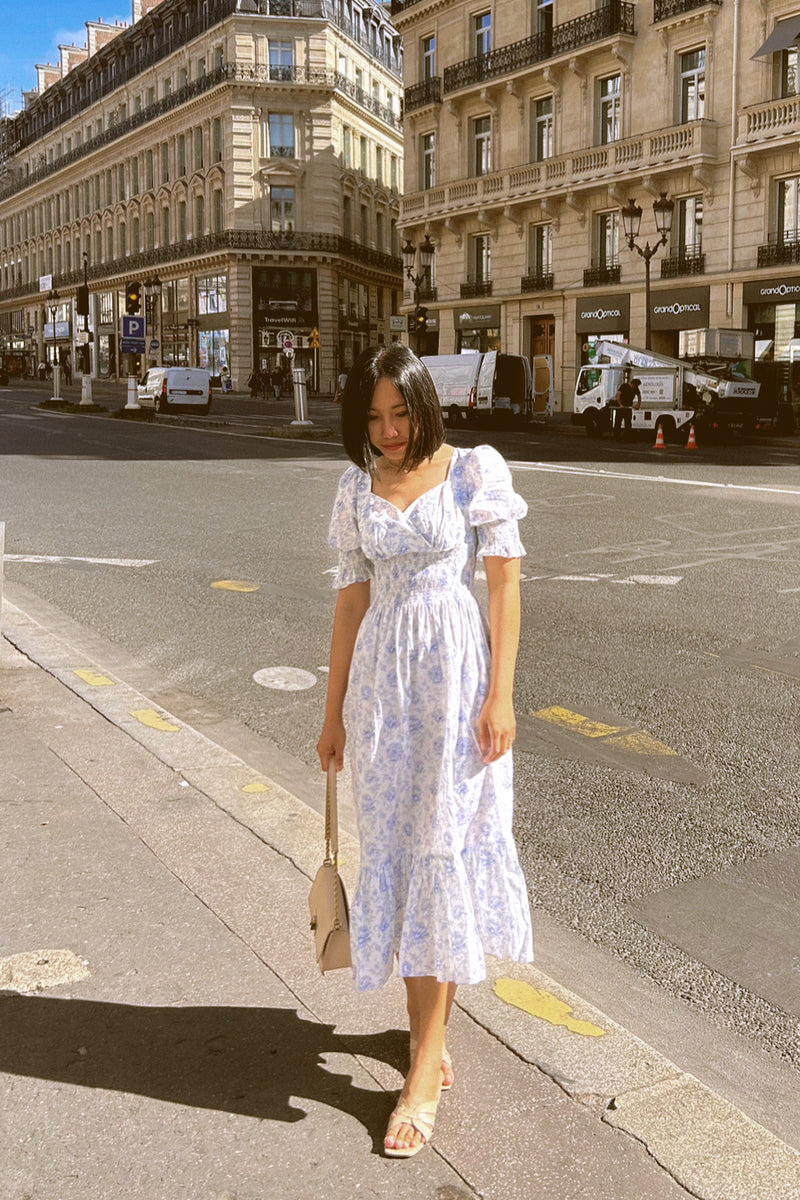 LUCIA SMOCK MIDI DRESS