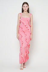 AMAIA RUFFLE MAXI DRESS