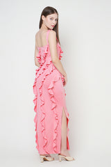 AMAIA RUFFLE MAXI DRESS