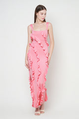 AMAIA RUFFLE MAXI DRESS
