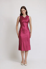 BELLE POLKA DOT MIDI DRESS