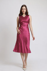 BELLE POLKA DOT MIDI DRESS