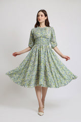 DAWN CHIFFON RUCHED DRESS