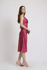 BELLE POLKA DOT MIDI DRESS