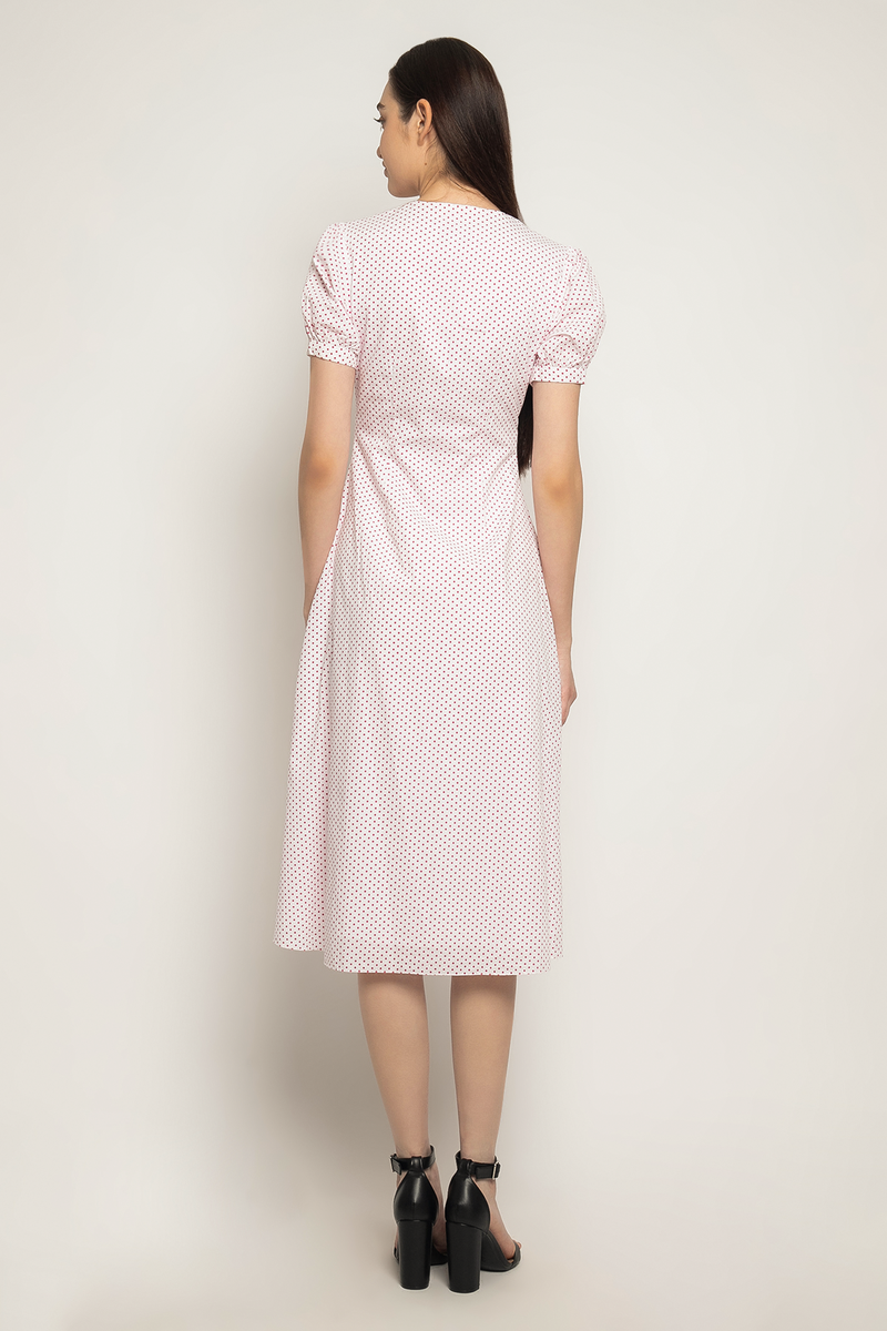 norma midi dress Red Polka Dot Collared Norma Midi Dress