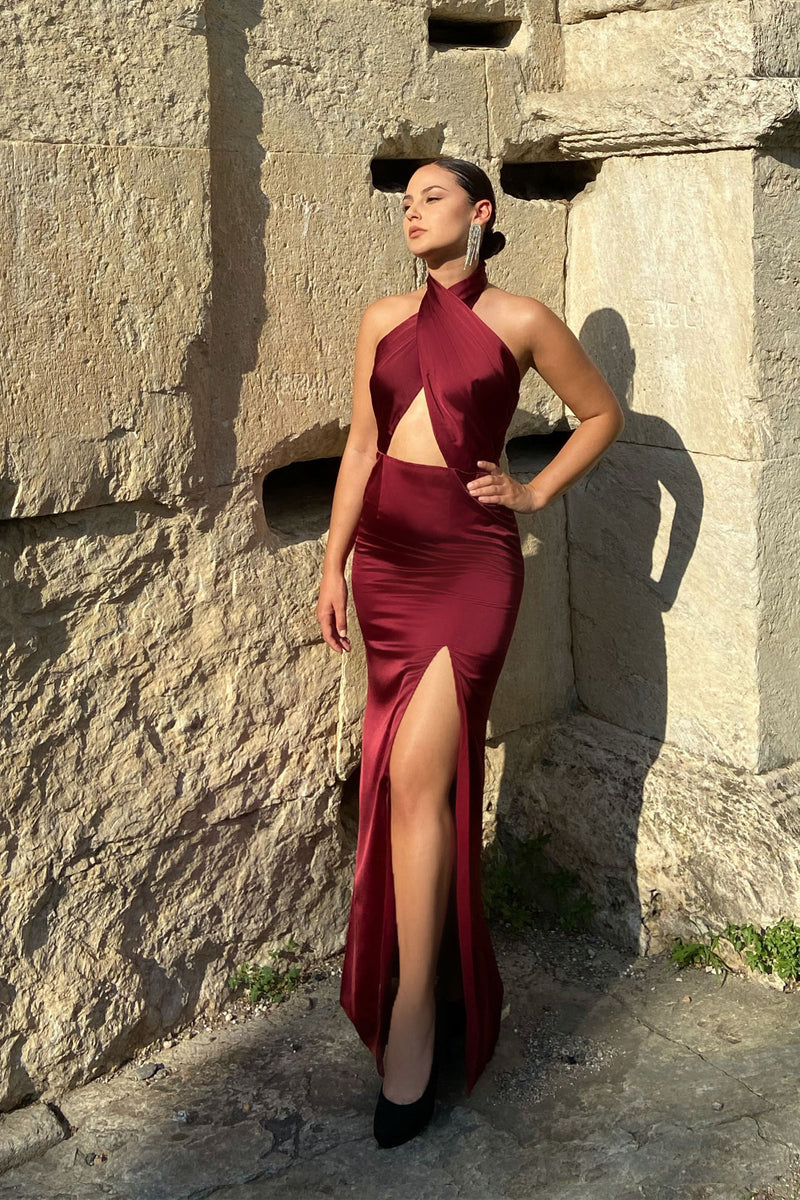 SAVANNAH DRAPED HALTER NECK DRESS Andriany SAVANNAH DRAPED HALTER NECK DRESS Andriany